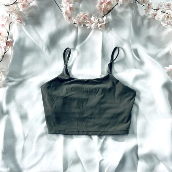 Olive Green Spaghetti Strap Tank Top - Picture 3 of 8